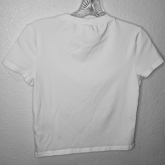 H&M Fitted Crop Tee in White - Picture 6 of 8